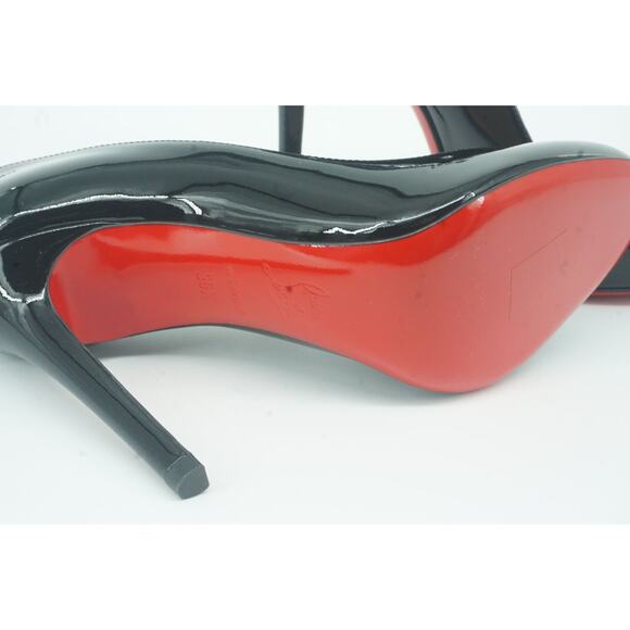 Christian Louboutin Fifille Black Patent Leather Pumps SZ 36.5 Round Toe $695 - Picture 9 of 12